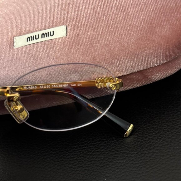 Miu Miu Luxury Rimless Gold Eyeglasses Minimal Fashion Frame main image 7